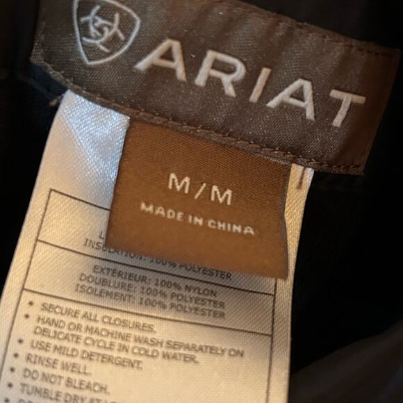 Ariat Puffer Reversible Vest Black / Light Gray Western Cowboy Chore Size Medium - Picture 5 of 6